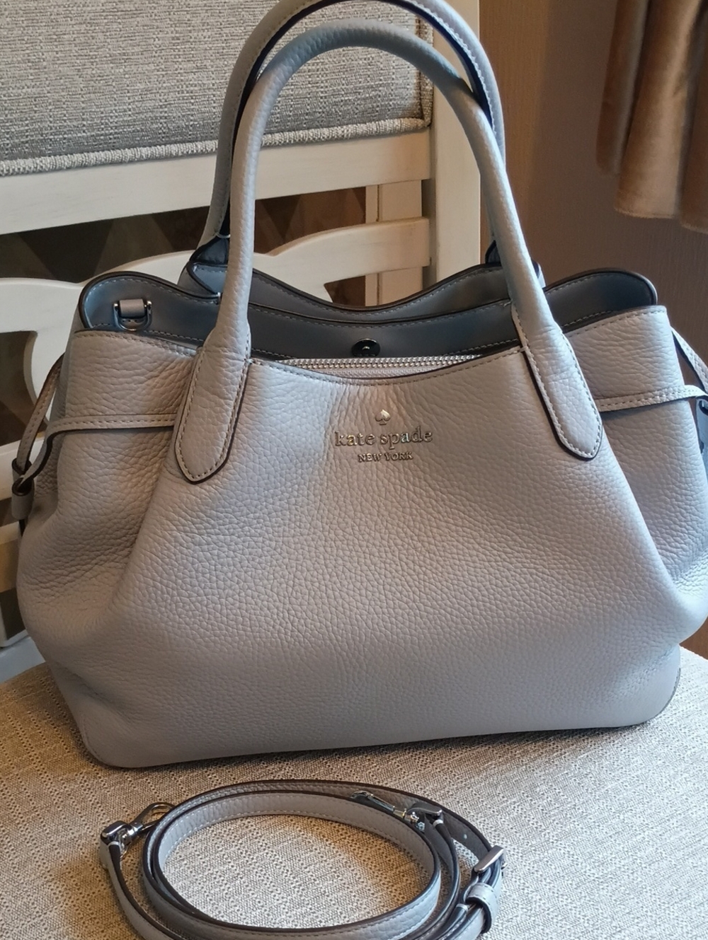 kate spade Pebbled Leather Dumpling Satchel large